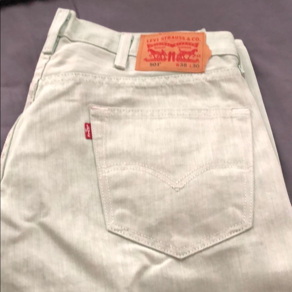 Gently Used 501 Men’s Levi Jeans (Mint Green)